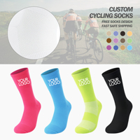 Chaussettes de broderie personnalisées de haute qualité Performance Chaussettes de sport blanches Chaussettes de cyclisme en coton pour hommes et femmes