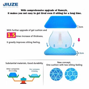 مقعد جل وسادة الأزرق اللون مزدوجة سميكة TPE وسادة ل طويلة الجلوس مع عدم الانزلاق غطاء تنفس العسل وسدات الكرسي - Product Image 3