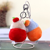 Dessin animé petit Mini sac à dos ornement porte-clés 10cm petit fruit Hamster peluche poupée porte-clés peluche Hamster porte-clés