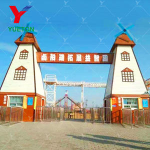 Parque <span class=keywords><strong>infantil</strong></span> sin energía, puerta de molino de viento de <span class=keywords><strong>madera</strong></span> anticorrosión, área escénica, parque de atracciones, taquilla de paisaje - Product Image 6