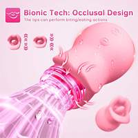 Jouet sexuel pour adultes en silicone imperméable rechargeable par USB pour femmes, vibrateur rose, 10 modes de léchage, de morsure, anal, clitoridien, vibromasseur pour les mamelons