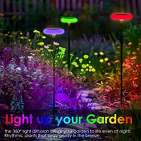 Luces Solares RGB para Caminos, LED Impermeables que Cambian de Color, Lámpara de Jardín para Exteriores