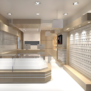 Oni shopfitting + TỦ TRƯNG BÀY quang học-Gỗ + Vật liệu thủy tinh-phân vùng nhiều lớp-Hiển thị rõ ràng để hỗ trợ lựa chọn - Product Image 1