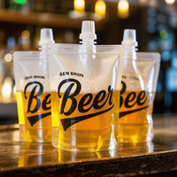 Impression personnalisée Pochettes à bec verseur en papier kraft écologique Pochettes pour bière Doypack Sachets pour boisson Emballage de liquide Sac pour bière