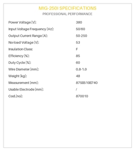 เครื่องเชื่อมอเนกประสงค์รุ่นใหม่ JUBA <span class=keywords><strong>MIG</strong></span>-250I 380V 50-250A อินเวอร์เตอร์ DC มอเตอร์ TIG/<span class=keywords><strong>MIG</strong></span>/MAG/MMA สำหรับเชื่อมเหล็กกล้าคาร์บอนและเหล็กกล้าอัลลอย - Product Image 4