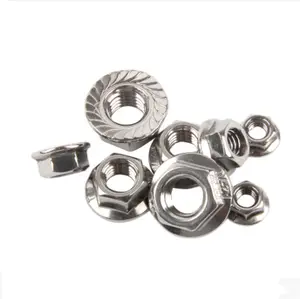 201 304 316 Stainless Steel M7 Hexagonal Flange Nut With Teeth DIN 6923 12 Point Fastening Flanges Nuts