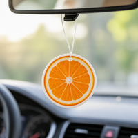 Désodorisant parfumé en forme de fruit FTQS, carte suspendue en papier, étiquette privée OEM, longue durée, cadeau automobile