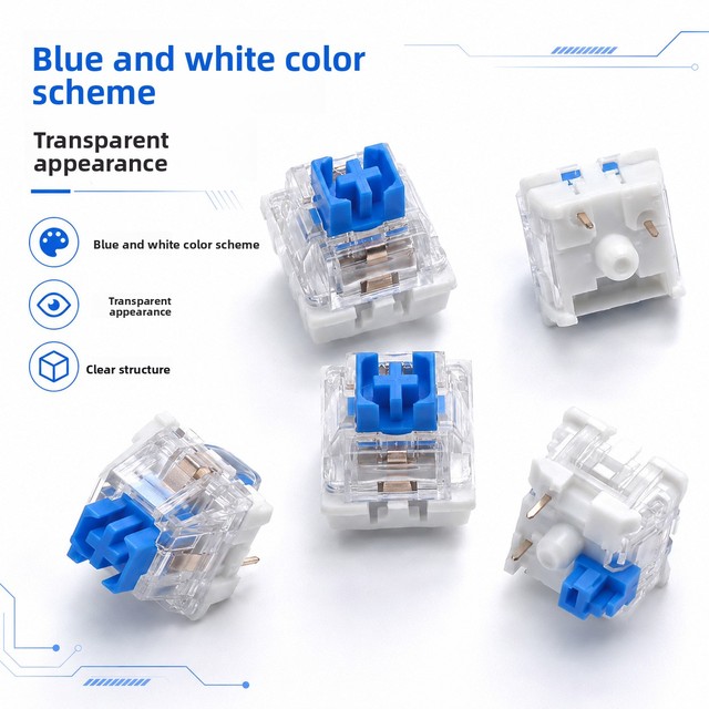 Blue-core Translucent Blue-Switch Mechanical Keyboard Switches-Made China Direct Manufacturer Available Bulk Wholesale Ample