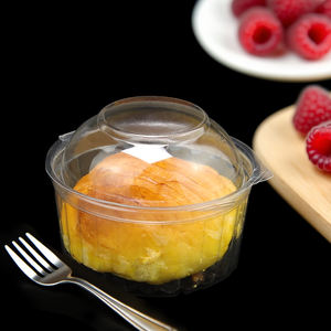 Caja de pastel de 320ml Blister redondo para llevar Caja de contenedor de pastel de plástico PET desechable para comida - Product Image 5