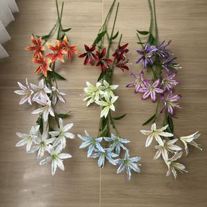 Arrangement floral artificiel Junheyuan Gloriosa Lily en soie, branche unique, art floral décoratif pour la maison et les mariages - Product Image 4