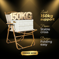 Chaise de camping pliante de qualité commerciale, robuste, en acier au carbone, pour l'extérieur, type Kermit, vente en gros, directement de l'usine