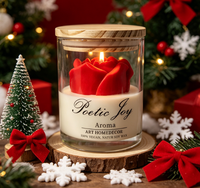 Bougies Pilier Artistiques Parfumées Modernes Sans Fumée en Pots en Verre Biodégradables Naturelles Non Toxiques – Cadeaux de Fêtes pour Noël et Pâques
