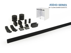 ALD Factory Direct Frameless Glass <strong>Shower</strong> Glass Sliding Door Kits System Single <strong>Slide</strong> Easy Adjust Roller &amp; Soft Close Feature - Product Image 3