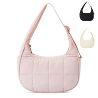 Sacs bandoulière matelassés en nylon en forme de croissant mignons et petits pour femmes, dames et jeunes filles 2026 – Sacs à main et cabas pour femmes