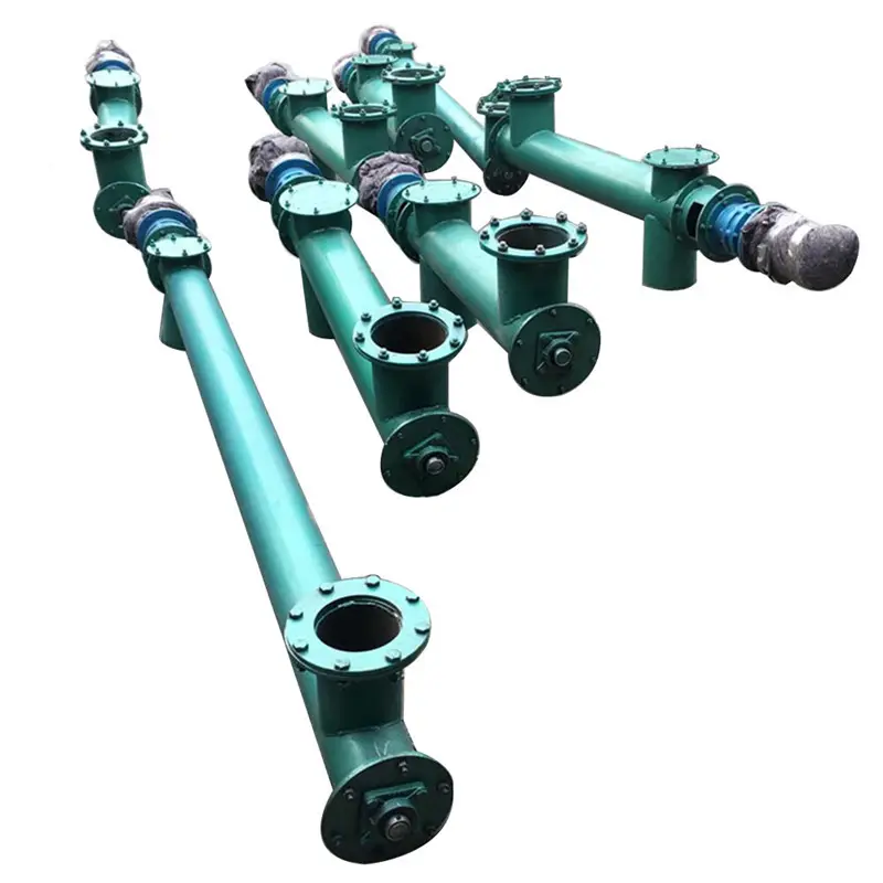 Liquami di acque reflue fanghi solidi u trogolo tipo tubo trasportatore di trasporto a vite tubolare per uso industriale con tramoggia