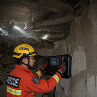 Détecteur de Vie Murale par Radar LD-RII 24cm, Pénétration Béton, MIMO UWB, Suivi de 3 Cibles, WiFi 100M, 10h Haute Précision, IP65, Sauvetage