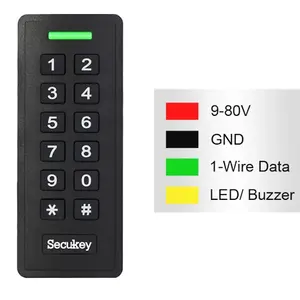 Standard 1-Wire Protocol Wide Voltage 12 80V DC Wiegand Keypad Reader 125kHz/13.56MHz Access Control Card Readers