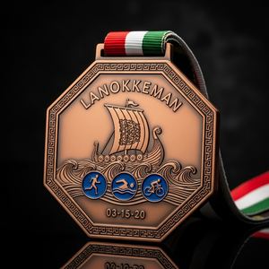 เหรียญรางวัลวิ่งมาราธอนลายแพะภูเขาหิน 3 มิติ ทำจากโลหะผสมสังกะสีเคลือบเงา พร้อมริบบิ้นพิมพ์ลาย - Product Image 2