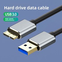 Kabel Hard Drive USB3.0 Tipe-C ke Micro-B Grosir, Kabel Transfer Data Kecepatan Tinggi 5Gbps untuk Hard Disk Mobile 2.5 Inch