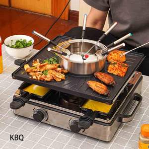 CE Carré Design Fromage Suisse Raclette 8 Personnes <span class=keywords><strong>Table</strong></span> <span class=keywords><strong>Fondue</strong></span> Grill Deux Commandes - Product Image 6