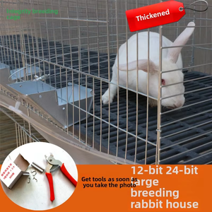 3 katmanlı galvanizli çelik tavşan evi yeni durum kalınlaşmış 12-24 yuvası bebek tavşan kafesi - Product Image 4