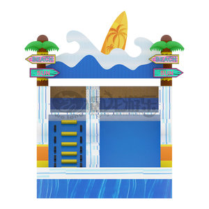 Toboggan aquatique gonflable commercial sur le thème de la plage, double piste, <span class=keywords><strong>piscine</strong></span> en PVC, pour hôtel et complexe hôtelier en plein air, <span class=keywords><strong>6x3</strong></span>,<span class=keywords><strong>5</strong></span> m, pour enfants et adultes - Product Image 3
