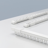 Rail de rideau télescopique en aluminium sans découpe, fourni par l'usine, tige extensible silencieuse et réglable pour la décoration de fenêtre
