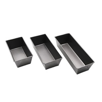Lot de moules de cuisson carrés jetables en acier au carbone avec revêtement PTFE pour la cuisson et le service de pain, de toasts et de gâteaux à la maison et en cuisine