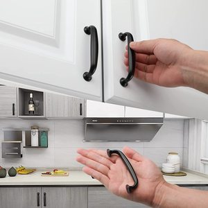 Gagang Kabinet Aluminium Hitam JAYA, Tarikan dan Kenop Laci Furnitur Modern untuk Lemari Dapur, Lemari Pakaian, dan Meja Rias - Product Image 5