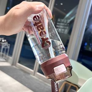 Vaso con pajita para estudiantes, hombres y mujeres, botella deportiva universal, vaso espacial a prueba de fugas, portátil con escala. - Product Image 3