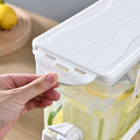 Distributeur de boissons avec robinet, seau à glace pour jus de fruits, thé glacé, eau froide, 3,5 L, pour la maison, été