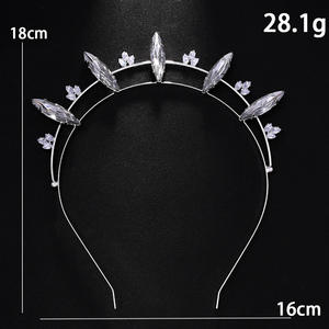 Serre-tête élégant en cuivre double couche avec strass, accessoires de mariage pour mariée - Product Image 3