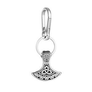 Viking Thor's Hammer <b>Keychain</b> Tibetan Silver Metal Hook Leather Strap Pendant <b>Personal</b> Gift Unisex - Product Image 5