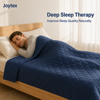 Couverture lestée pour adulte 15 lbs en coton, portable, en peluche, avec remplissage de billes de verre, couette thérapeutique lourde matelassée
