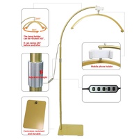 Or demi-lune lumière beauté sol Luna arc cils lampe photographie doré LED anneau lumière pour cils Spa maquillage tatouage