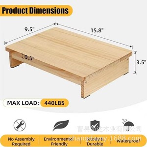<b>Wooden</b> half-step step <b>stool</b> for home use, footstool for the elderly, with non-slip mat, footrest, height-increasing foot pedal, - Product Image 4
