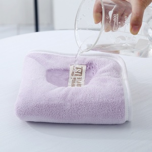 Serviette unie en velours corail pour hommes et femmes, style adulte, épaisse, douce, absorbante, sans peluches, pour le lavage du <span class=keywords><strong>visage</strong></span>, usage domestique, vente en gros - Product Image 4