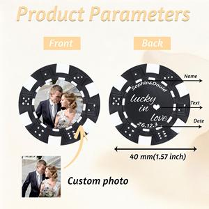 Jetons de <span class=keywords><strong>poker</strong></span> personnalisés OEM/ODM en ABS avec photo/image/texte pour mariages, soirées casino et souvenirs de fiançailles – Fabriqués en Chine - Product Image 3