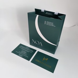 Luxury Brand Logo Printed Green Paper Bag Gift Packaging Handle Bag Custom <b>Shopping</b> Bags for <b>Small</b> Business - Product Image 4