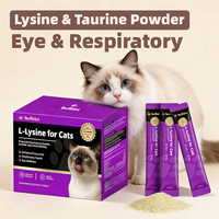 L-Lysine pour chats, 30 bandes de 2 g chacune, 60 g, bien-être oculaire, santé respiratoire, soutien immunitaire, immunité renforcée, sûr et naturel