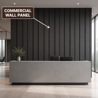 Panneau mural à lattes en chêne anthracite de largeur variée pour mur TV moderne, taille personnalisée, OEM