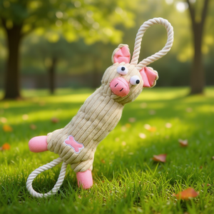 Jouet à mâcher pour animaux de compagnie en forme de cochon en peluche, fabriqué en jute et en corde durables, pour chiens, utilisation en intérieur - Product Image 2