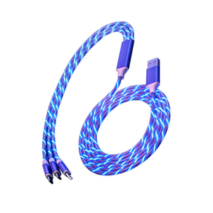 High-Speed 3-in-1 Phone Charger with Glowing Flowing Light Trending Fast Charging USB <b>Data</b> <b>Cable</b> Arrivals - Product Image 1