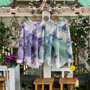 Blusa Holgada con Estampado Floral, Cuello Solapa, Manga Larga, Moda Femenina 2024, Camisa de Poliéster Tejida, Estilo Simple para Primavera y Otoño - Product Image 3