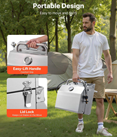 Barbecue à gaz portable pliable moderne en acier inoxydable à 2 brûleurs de 15 000 BTU avec thermomètre pour l'extérieur
