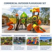 Parque Infantil con Temática de Bosque, Certificado EN1176, con Tobogán de Varios Niveles, Túnel y Red de Escalada para Parques y Comunidades Infantiles