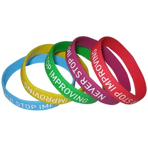 OEM Custom Eco-Friendly Printed Rubber Silicone Wristbands Sport and Event Promotion Custom Name Bracelets with Logo