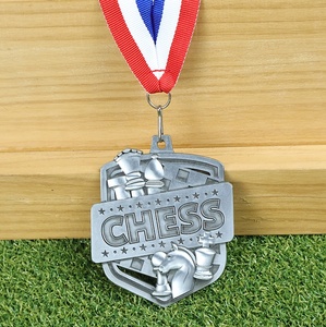 Medaglia per Competizioni di Scacchi Oro Argento Bronzo 123° Posto Premio Scuola Club Rilievo in Fusione Pressionata Logo Personalizzato Vendita all'Ingrosso - Product Image 3