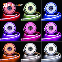 Tira de LED RGBW COB de Longitud Personalizada, Precio de Fábrica al por Mayor, 9 Colores, 24v, Tira de LED RGB de Alta Densidad