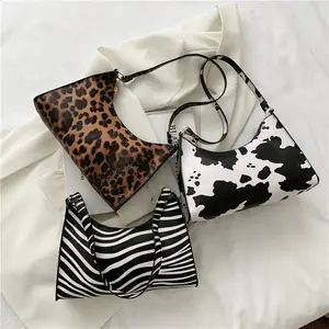 2024 Double Strap Armpit Underarm Handbag Animal Print Zebra Leopard Purses Shoulder Bag For Women